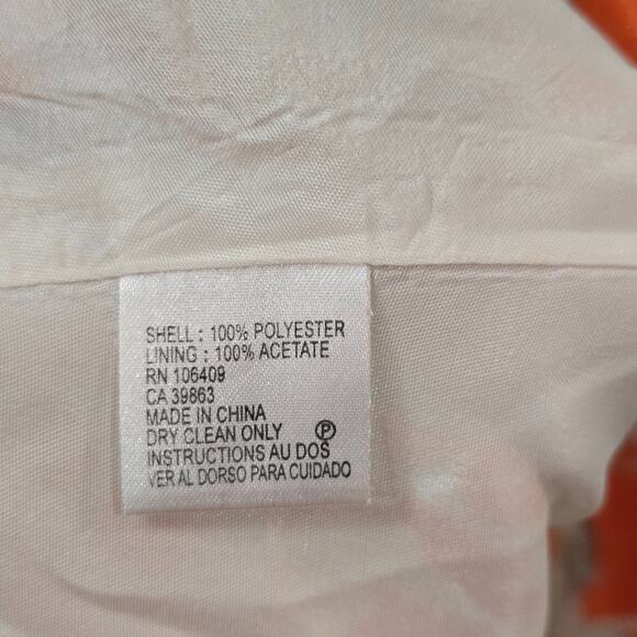 Tahari Arthur S. Levine Floral One‎ Shoulder Dress Orange White Fit & Flare Sz 8 - Picture 10 of 11